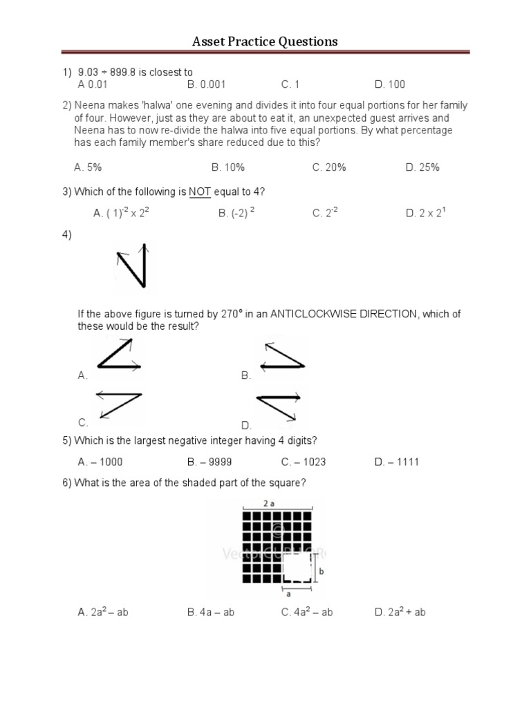 Asset Practice Questions | PDF | Area | Euclidean Geometry