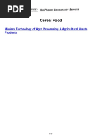 Cereal Food: Modern Technology of Agro Processing & Agricultural Waste Products