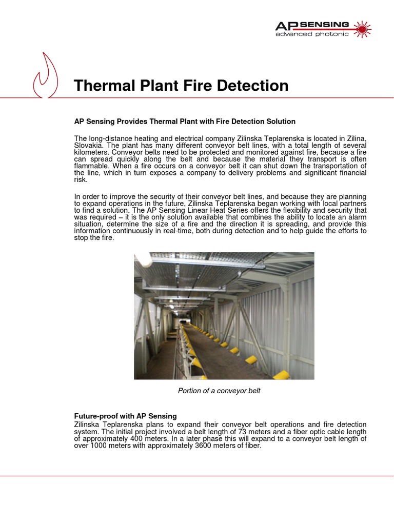 AP Sensing Fire Detection for Plants | PDF | Fires | Optical Fiber