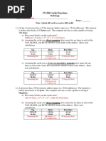 CS 356 Cache Exercises: Redekopp Name: - Score