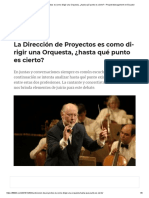 La Dirección de Proyectos Es Como Dirigir Una Orquesta, ¿Hasta Qué Punto Es Cierto - Project Management en Ecuador
