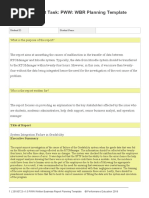 Assessment Task: PWW: WBR Planning Template: Student ID Student Name