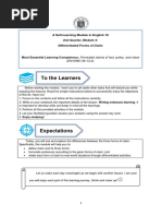 To The Learners: A Self-Learning Module in English 10 2nd Quarter, Module 4: Differentiated Forms of Claim