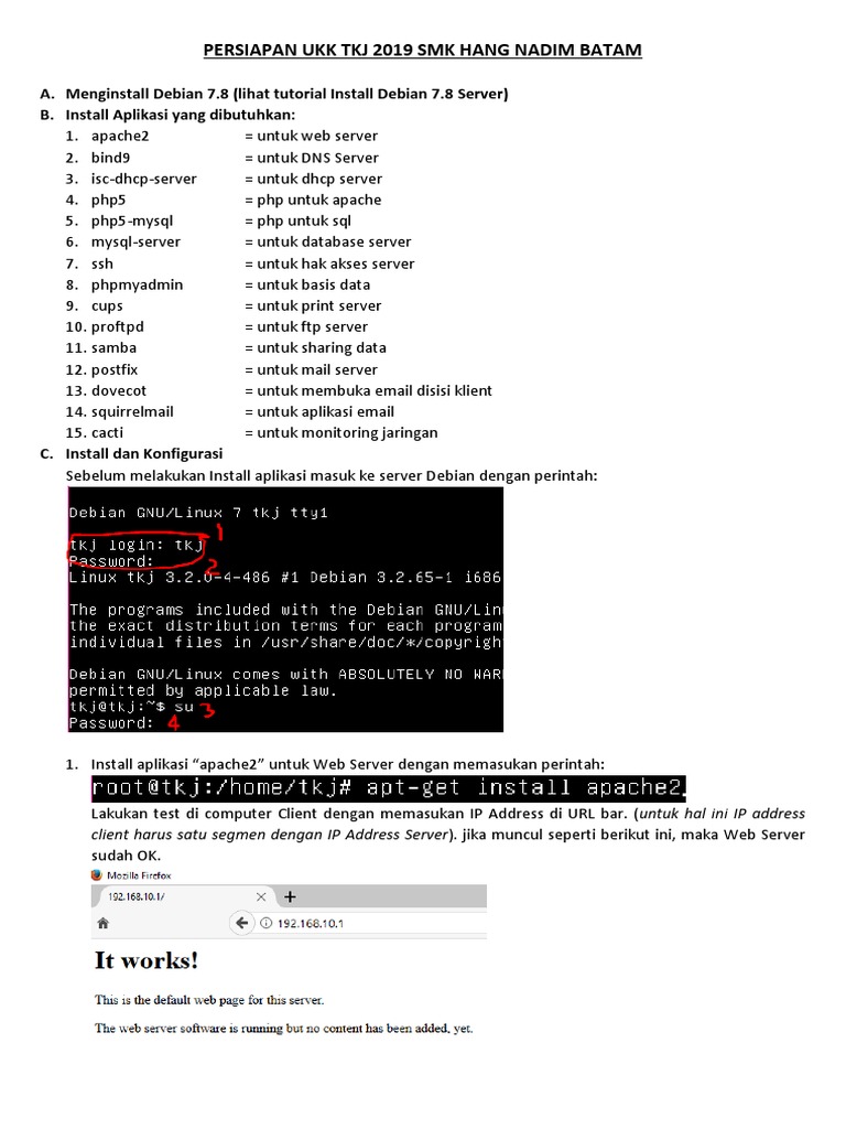 Konfigurasi  Dns FTP Print Server Dan Mail Server Di Debian 78 PDF