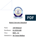 Bahria University Islamabad: Name: Enrollment: Class: Submitted To: Sir Usman Shafique
