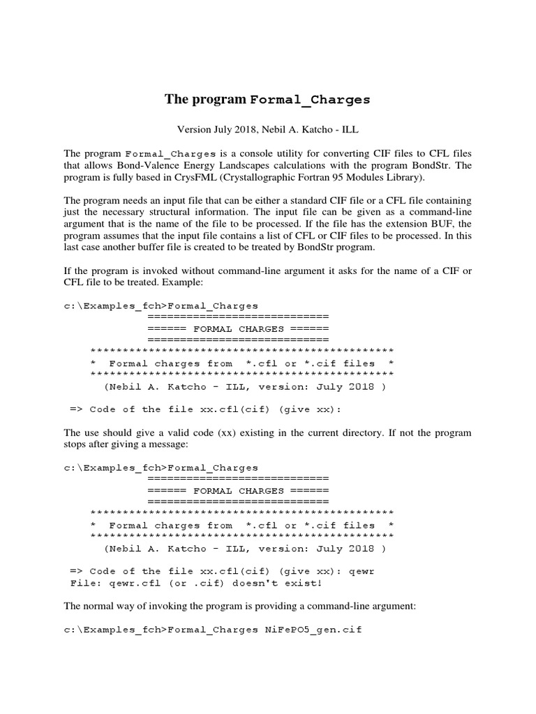The Program Formal - Charges | PDF | Command Line Interface | Parameter ...