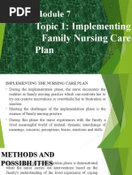 Topic 1: Implementing Family Nursing Care Plan