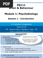 PS111 Brain & Behaviour Module 1: Psychobiology: Session 1 - Introduction