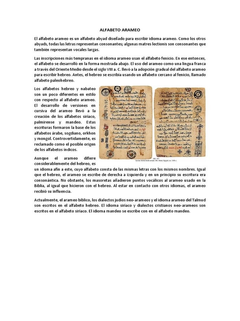 Origen y evolución del alfabeto arameo | PDF