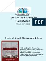 Updated Land Budget For Collingwood: March 21, 2011