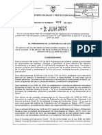 Decreto 601 Del 2 de Junio de 2021