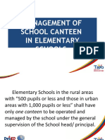 Management of School Canteen in Elementary Schools
