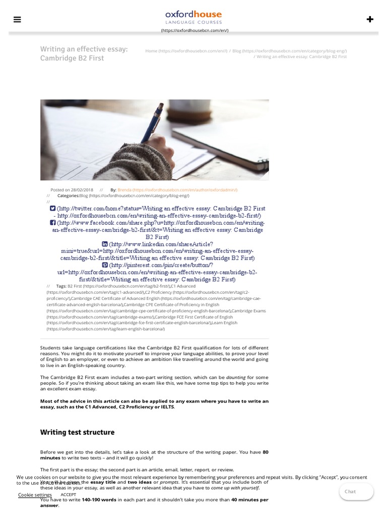 Cambridge B2 First Essay Tips | PDF | Linguistics | Grammar