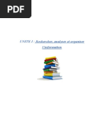 UNITE I Rechercher Analyser Et Organiser l’Information