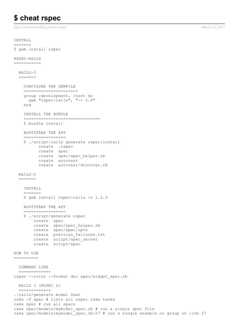 Cheat Rspec User Computing Security Engineering