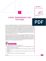 Units, Dimensions and Vectors: Module - 1