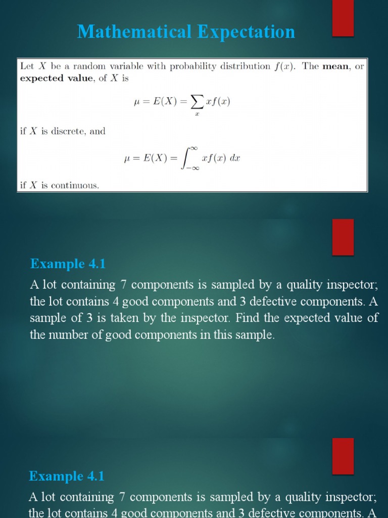 6.mathematical Expectation | PDF | Probability Density Function ...