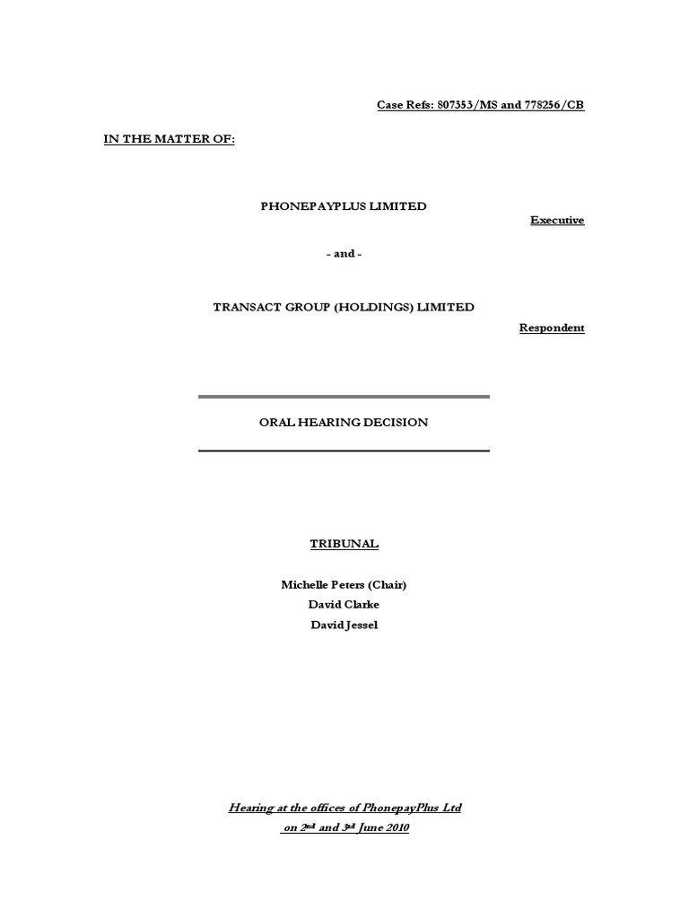 Transact Group Breaches PhonepayPlus Code | PDF | Burden Of Proof (Law ...