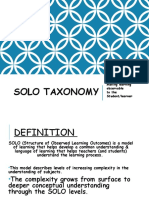 Solo Taxonomy: Making Learning Observable To The Student/learner