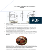 Medidas campo baloncesto canasta pelota