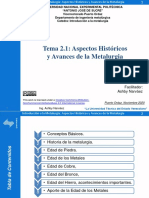 Tema II. Aspectos Históricos y Avances de La Metalurgia