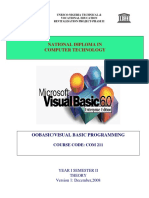 Com 211 Oobasicvisual Basic Programming Theory