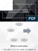 To Determine The Acid Value of The Lubricating Oil and Vegetable Oil