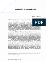 Luhmann - The Improbability of Communication