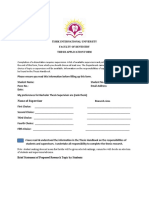 Tishk International University Faculty of Dentistry Thesis Application Form