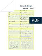 Personal Details of Devesh Singh