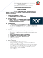 Contratación de residente para mejoramiento de plaza en Santa Rosa de Alto Yanajanca