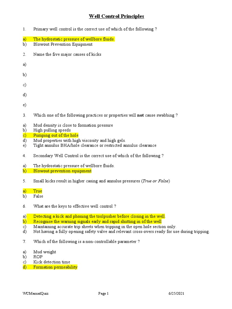 Well Control Principles Overview | PDF | Technology & Engineering