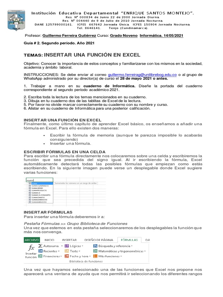 Guía Informatica # 2 Segundo Período 2021 Grado Noveno | PDF ...