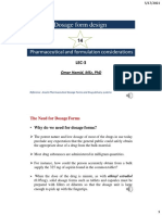 Dosage form design considerations for patient needs