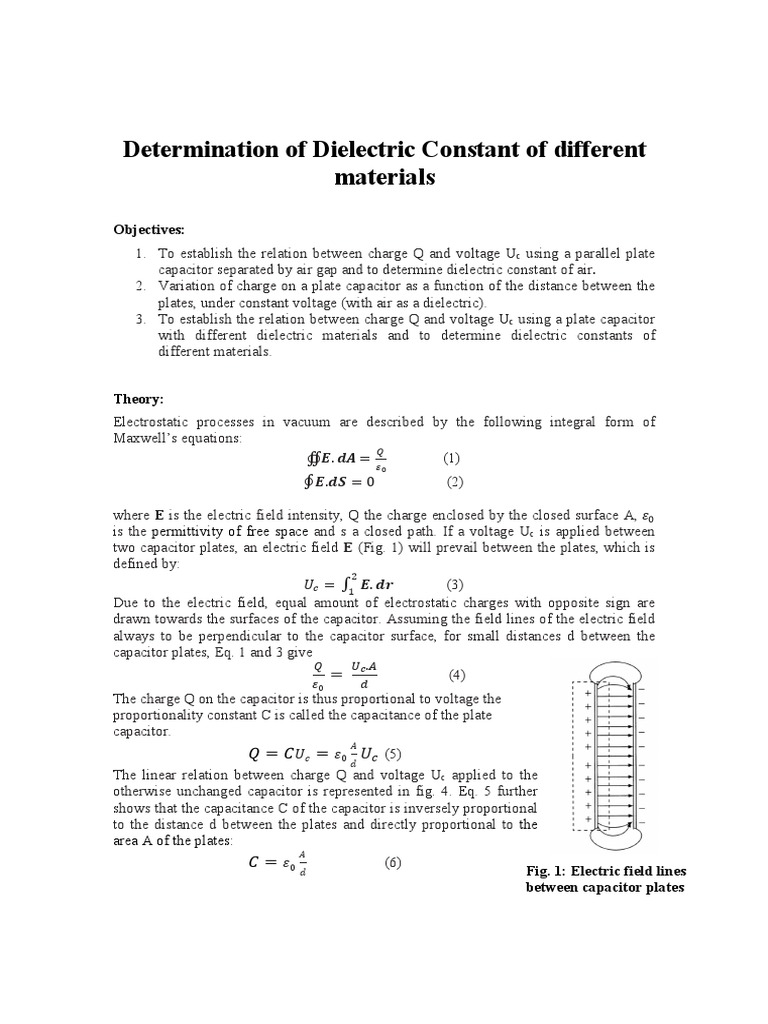 4 - Dielectric Constant of Different Materials | PDF | Dielectric 