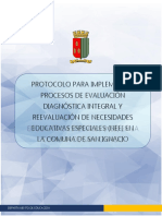 Protocolo para Implementar Procesos de Evaluación Diagnóstica Integral y Reevaluación (Nee)