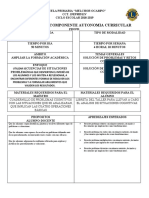 Proyecto de Autonomía Curricular - SOLUCIÓN DE PROBLEMAS Y RETOS COGNITIVOS.