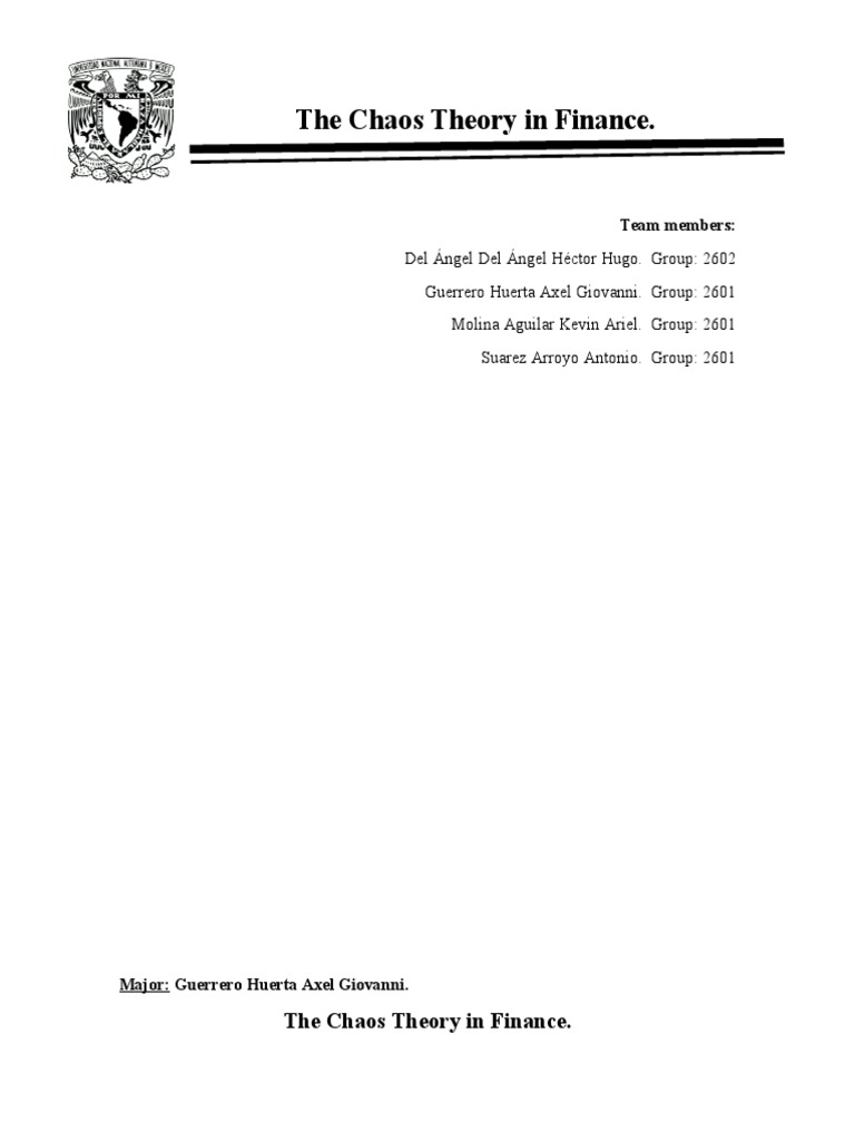 The Chaos Theory in Finance | PDF | Chaos Theory | Insurance