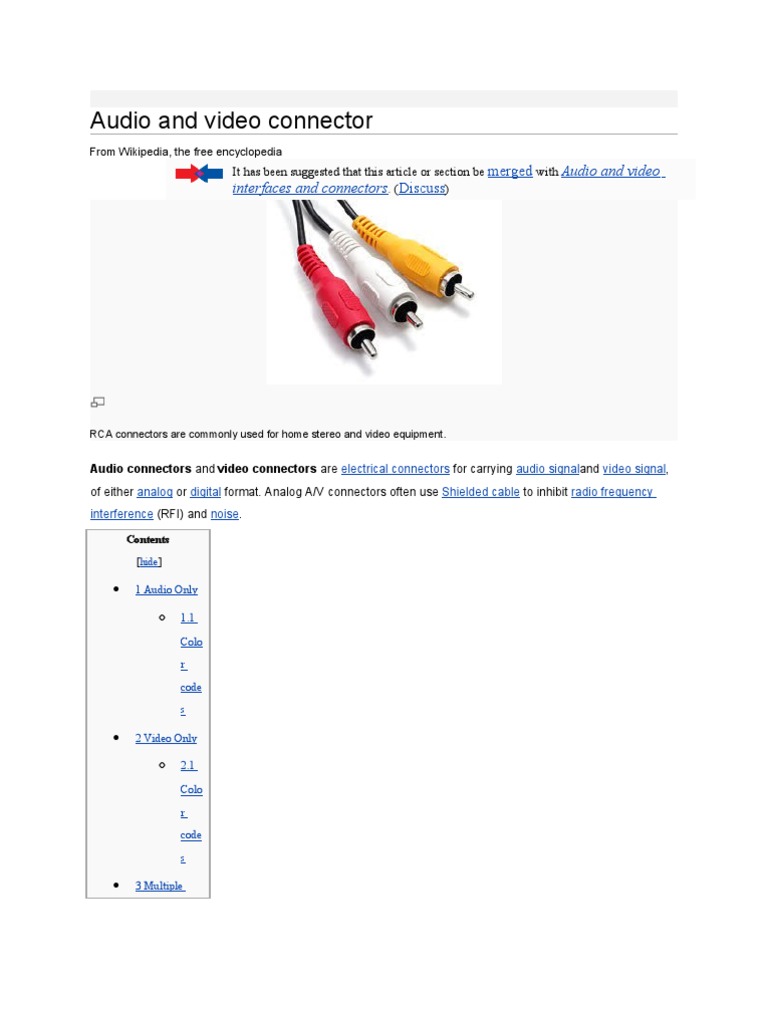 Audio and Video Connector | PDF | Hdmi | Electrical Connector