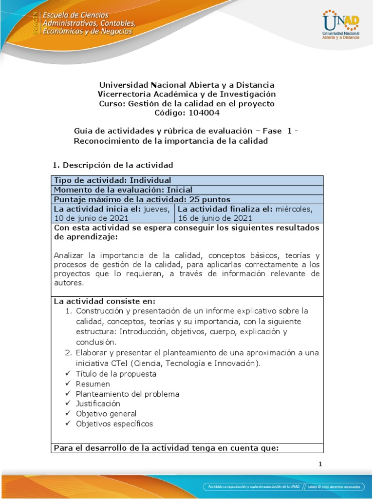 Importancia de la Calidad en Proyectos | PDF | Plagio | Evaluación