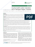 Sources of Community Health Worker Motivation: A Qualitative Study in Morogoro Region, Tanzania