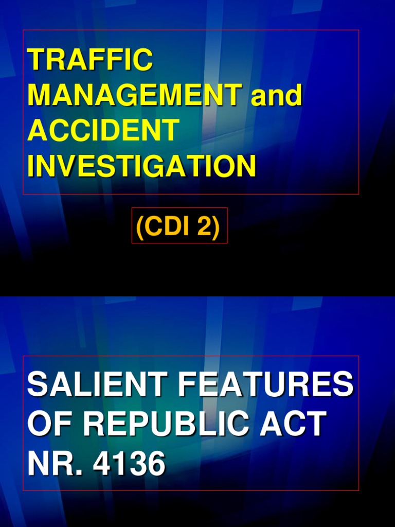 Lesson 8. Salient Provisions of RA 4136 PDF Pedestrian Crossing
