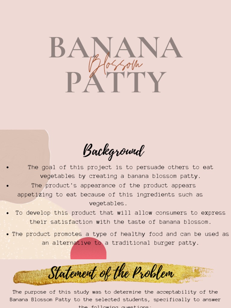 Banana Blossom Patty PDF Banana Food And Drink Preparation
