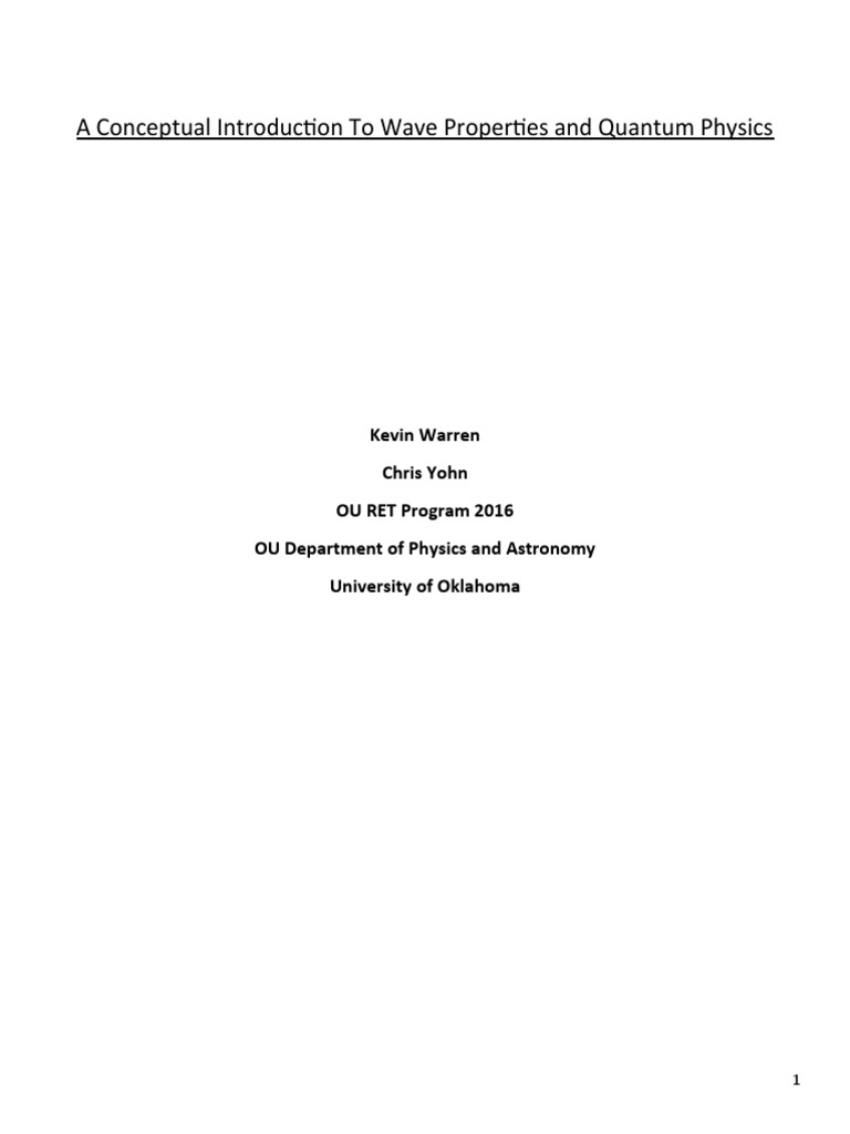 A Conceptual Introduction To Quantum Physics Teacher and Student ...