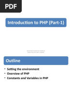 Introduction To PHP (Part-1) : Khizra Hanif, Department of Software Engineering, LGU Lahore, Pakistan