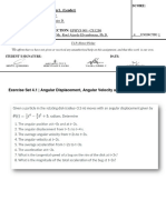 Exercise Set 4.1 - Angular Displacement, Angular Velocity and Angular Acceleration