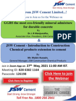 JSW Webinar 2 - GGBS For Durable Concrete & Introduction To Construction Chemicals
