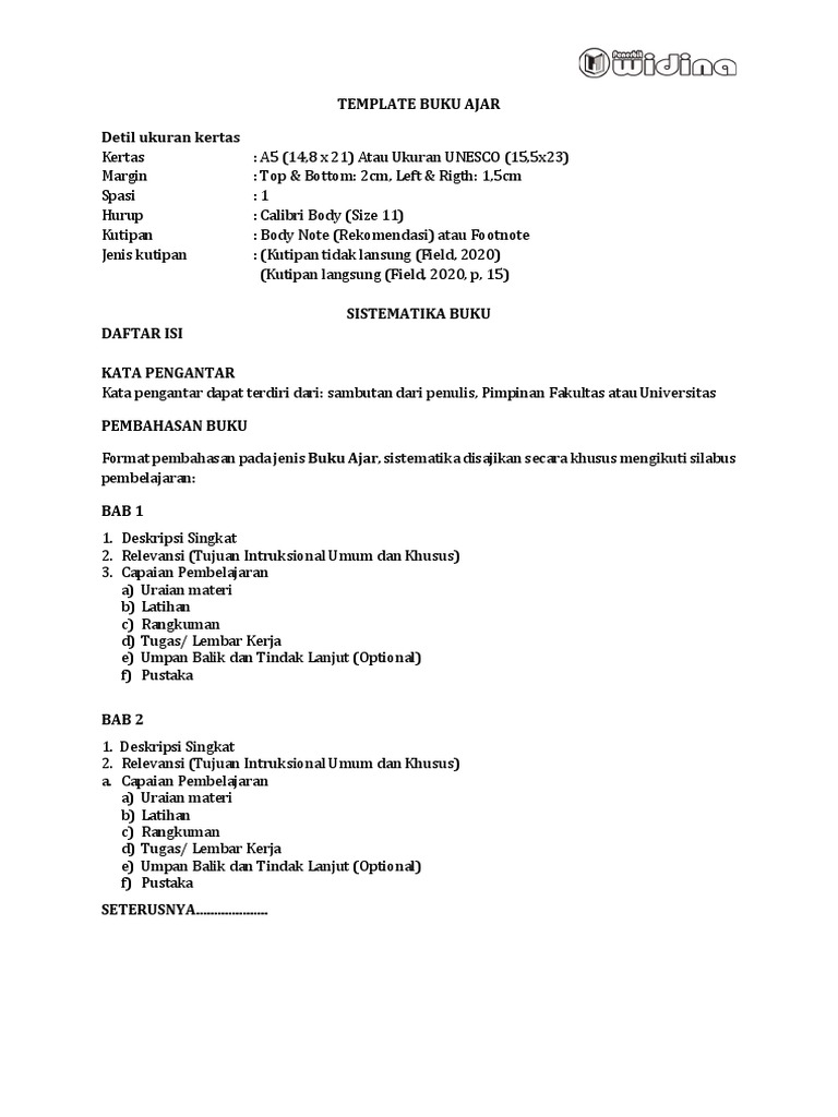 Template Buku Ajar Final | PDF