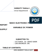 Variable DC Power Supply Project Report