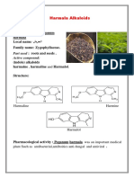 Harmala Alkaloids: Botanical Name: Peganum Harmala Local Name: Family Name: Zygophyllaceae